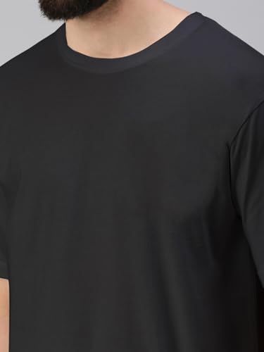 Veirdo® Oversized Baggy Fit Drop Shoulder Half Sleeves Round Neck Solid Pure 100% Cotton T-Shirt for Men (Available in White, Black, Mustard, Maroon, Green, Lilac, Navy, Red Color)