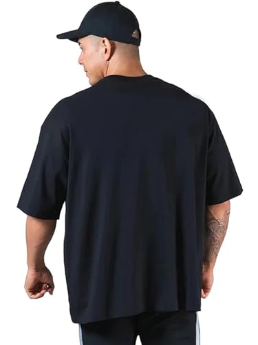 Veirdo® Oversized Baggy Fit Drop Shoulder Half Sleeves Round Neck Solid Pure 100% Cotton T-Shirt for Men (Available in White, Black, Mustard, Maroon, Green, Lilac, Navy, Red Color)