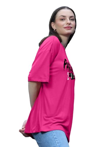 LEOTUDE Women Cottonblend Half Sleeve Oversized Regular Fit T-Shirts