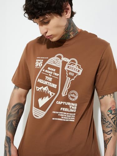 Max URB_N Men Half Sleeves Round Neck Cotton Graphic Print T-Shirt