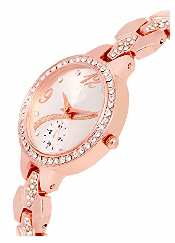 Acnos® Premium Round Diamond Silver Dial Analogue Watch for Women's and Girl's Pack of - 1