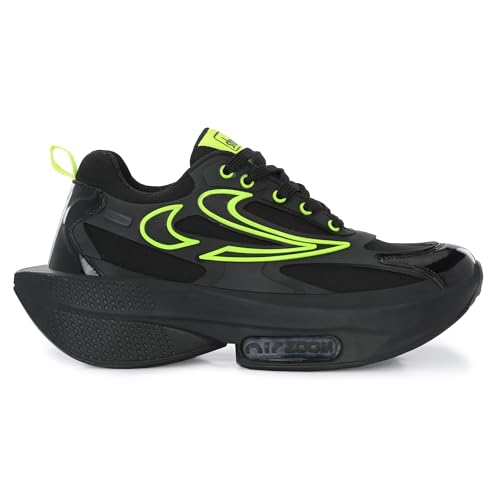 Shoe Island® Black Green Lightweight Running Boys Men Casual Sports Shoes Sneakers for Men (OG3010)