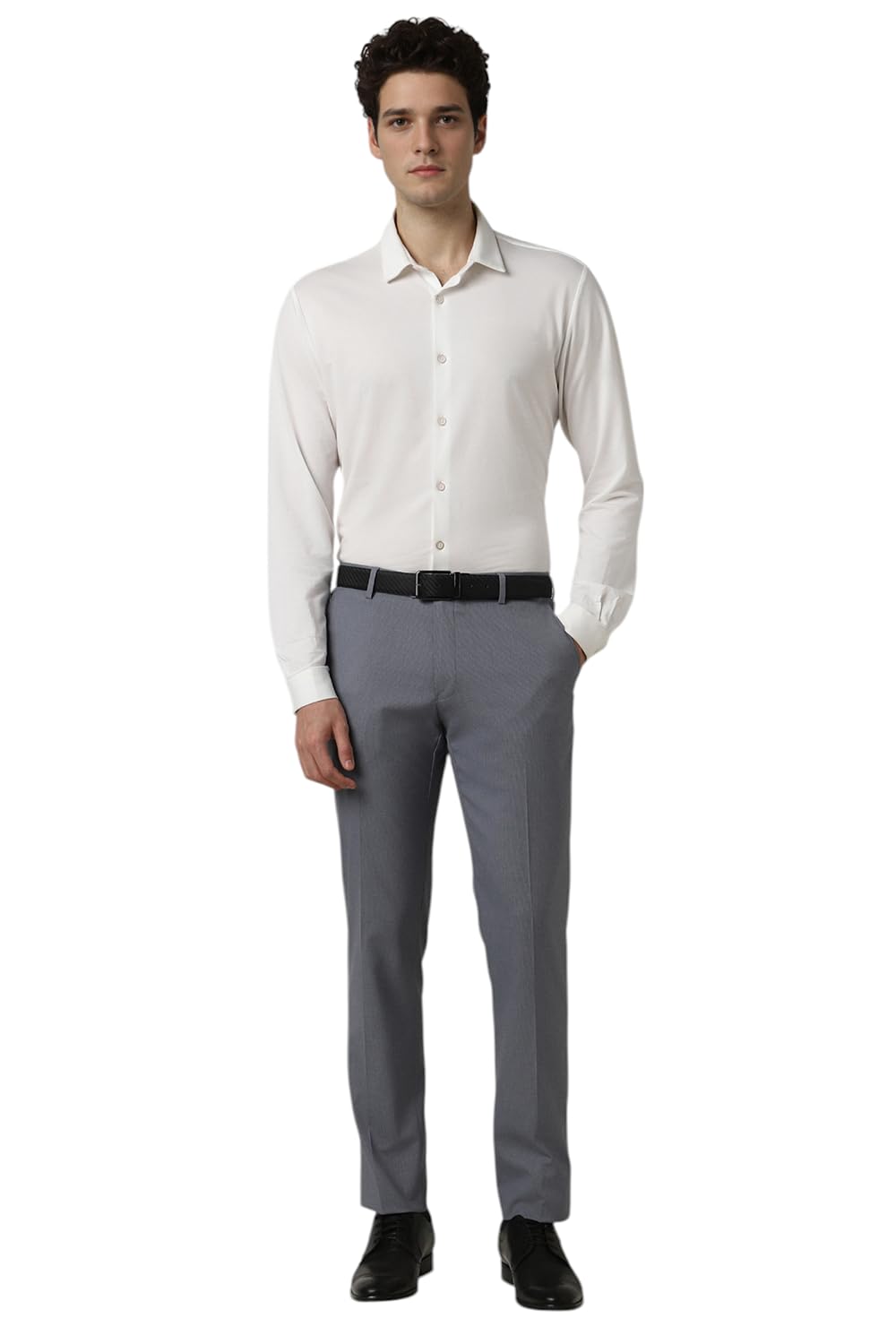 Peter England Men Mid Rise Neo-Slim Formal Trouser
