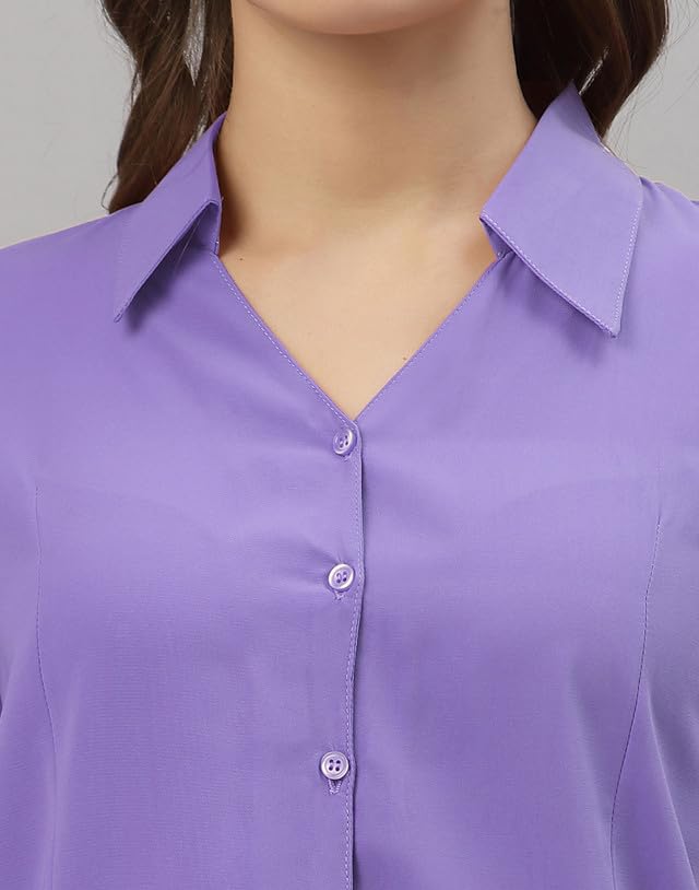 SIRIL Women's Polyester Casual Fit Casual Shirt | Shirt Stylish Latest | Officewear Shirt | Viscose Blend Shirt
