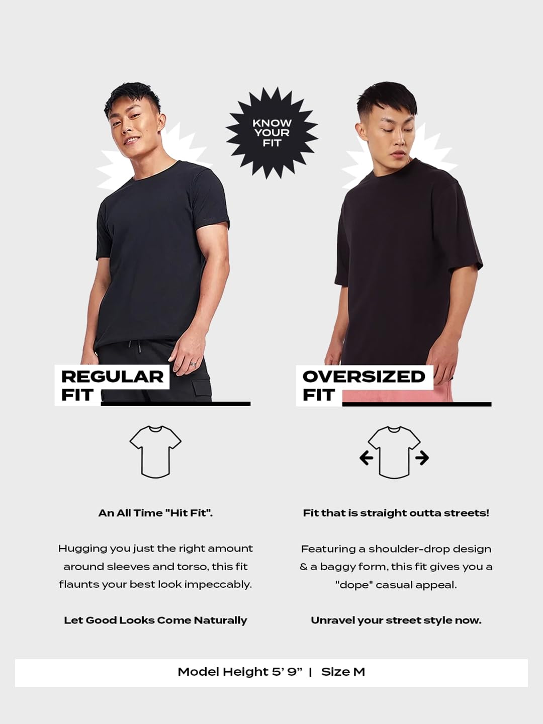 Bewakoof Men's 100% Cotton 220 GSM Graphic Print Oversized Fit Round Neck T-Shirt