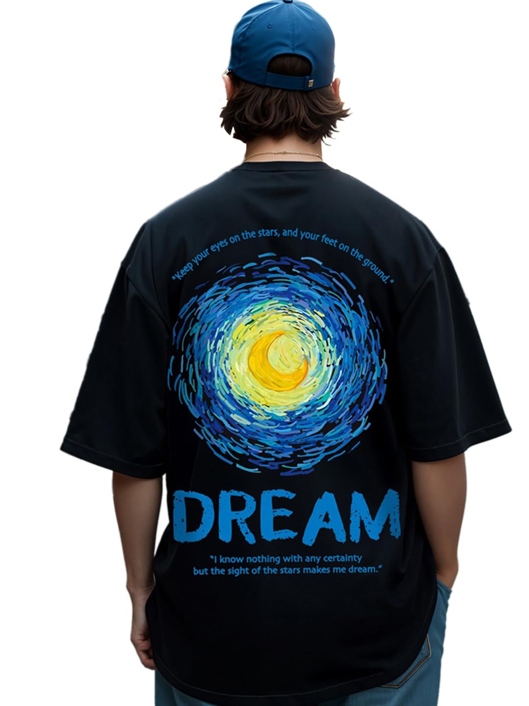 Bewakoof Men's 100% Cotton 220 GSM Graphic Print Oversized Fit Round Neck T-Shirt