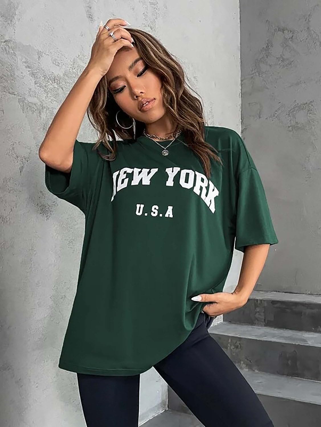 London Hills Women's Cotton Oversized Fit T-Shirt