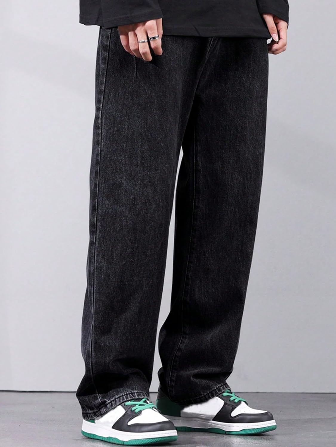 dockstreet Men Baggy Denim Jeans in Pure 100% Cotton Denim || Stretchable (Jet Black) and Stretchable (Colored) Jeans || Unisex Designs||Jeans||