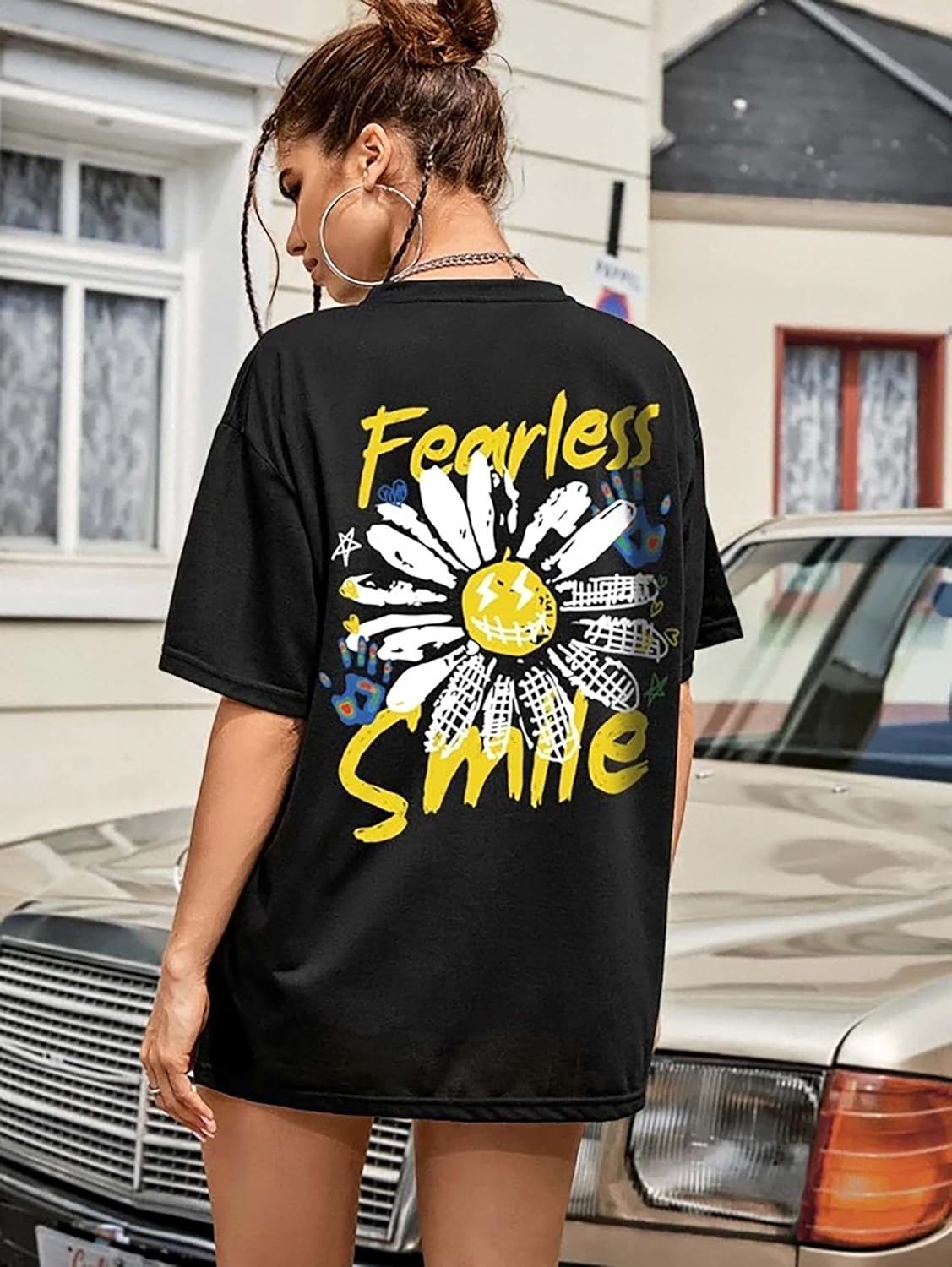 London Hills Women's Cotton Oversized Fit T-Shirt