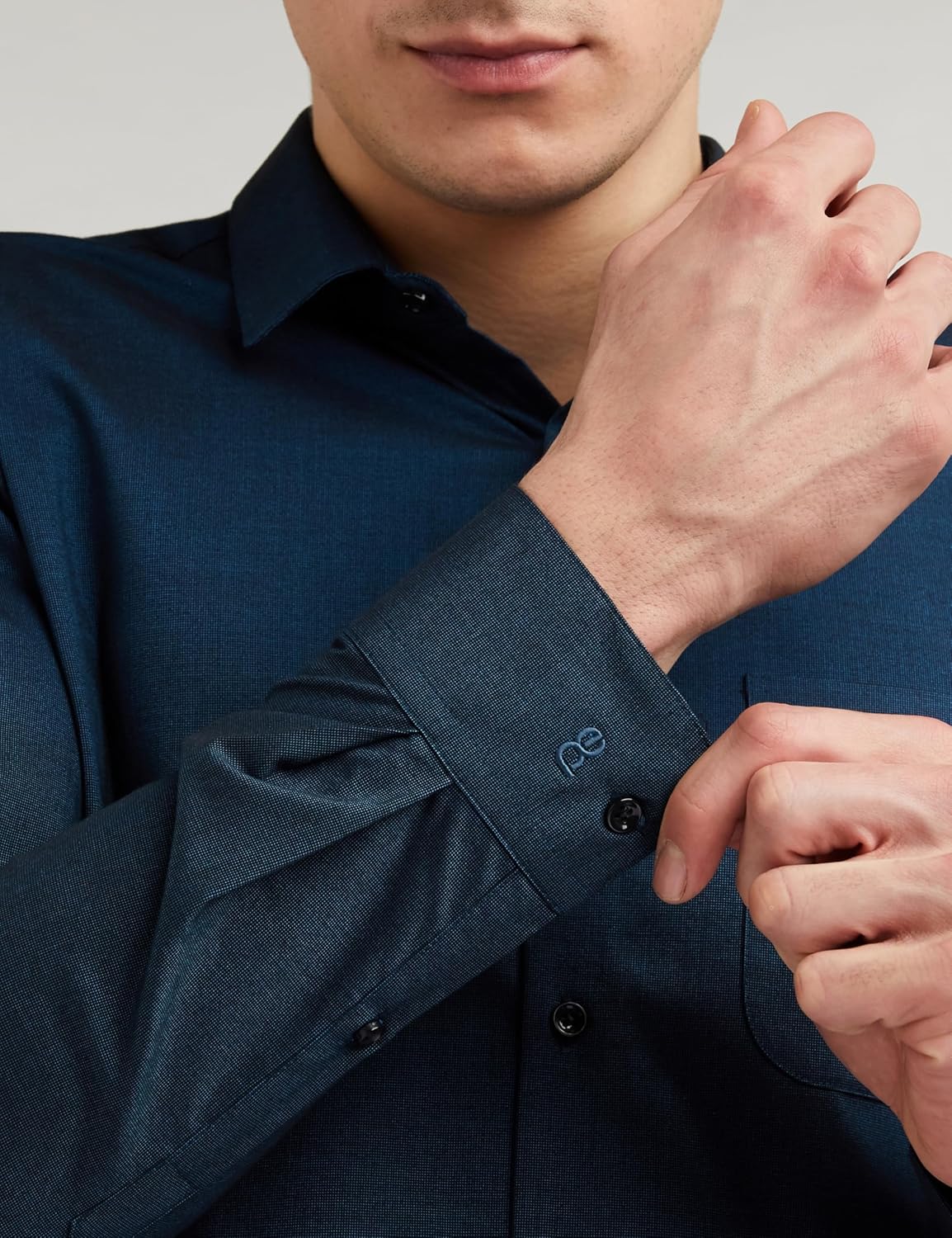 Peter England Men's Everyday Solid Slim Fit Full Sleeve Formal Shirt | Cotton-Rich