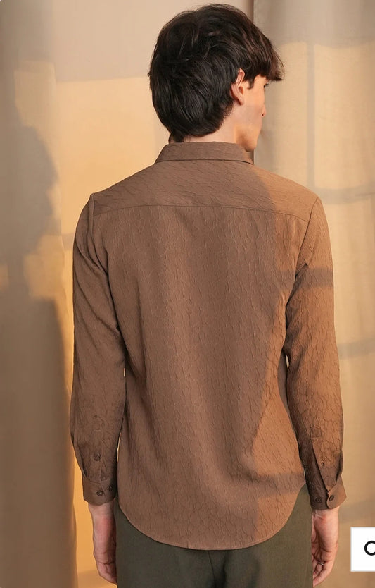 "Earth-Toned Elegance Shirt"
(Ya short chahiye to: "Classic Light Brown Shirt")