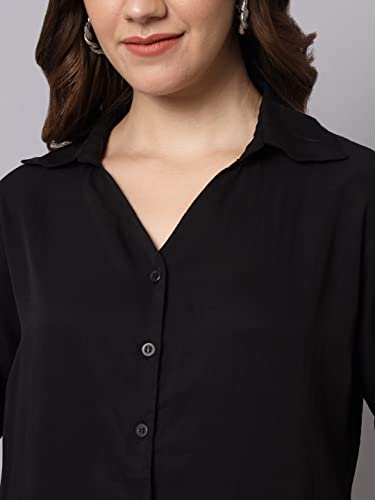 FUNDAY FASHION Women Regular Fit Solid V Collered Formal/Casual Shirt
