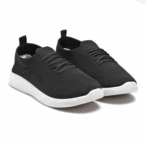PAHNAVA Women's Slip-on Knit Walking Shoes | Lightweight Breathable Sneakers for Women | Comfortable PVC Sole Casual Shoes for Walking, Gym, Travel, Outdoor