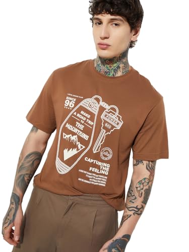Max URB_N Men Half Sleeves Round Neck Cotton Graphic Print T-Shirt
