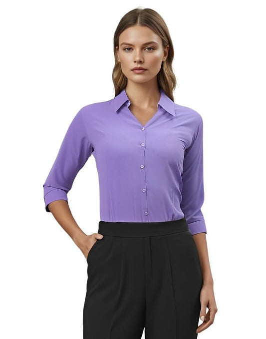 SIRIL Women's Polyester Casual Fit Casual Shirt | Shirt Stylish Latest | Officewear Shirt | Viscose Blend Shirt
