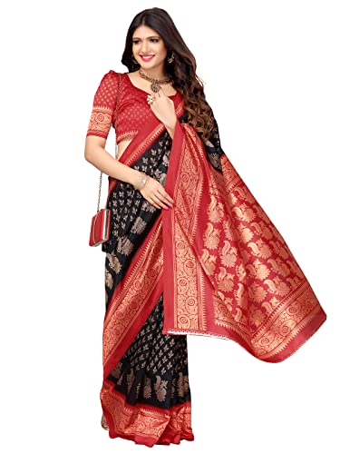 SIRIL Women's Printed Silk Saree with Blouse