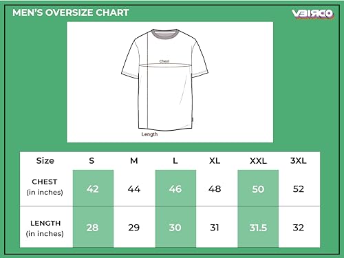 Veirdo® Oversized Baggy Fit Drop Shoulder Half Sleeves Round Neck Solid Pure 100% Cotton T-Shirt for Men (Available in White, Black, Mustard, Maroon, Green, Lilac, Navy, Red Color)