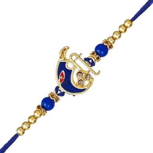 Perpetual Handcrafted Design Evil Eye Rakhi For Brother And Bhabhi, Rakhi For Bhai, Kids Pack Of 4 With Fridge Magnet Best Gift Hamper -04A