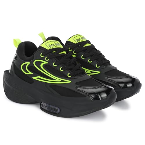 Shoe Island® Black Green Lightweight Running Boys Men Casual Sports Shoes Sneakers for Men (OG3010)