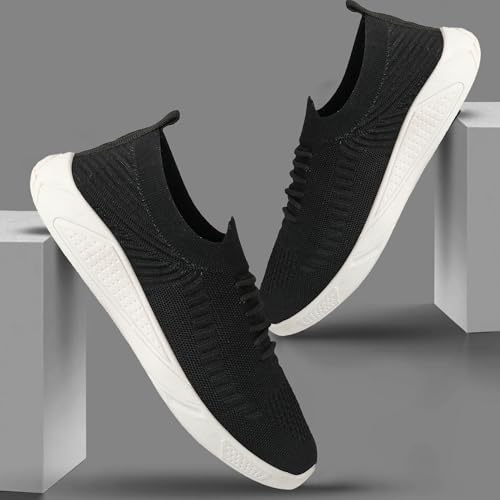 PAHNAVA Women's Slip-on Knit Walking Shoes | Lightweight Breathable Sneakers for Women | Comfortable PVC Sole Casual Shoes for Walking, Gym, Travel, Outdoor
