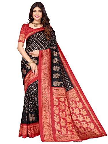 SIRIL Women's Printed Silk Saree with Blouse