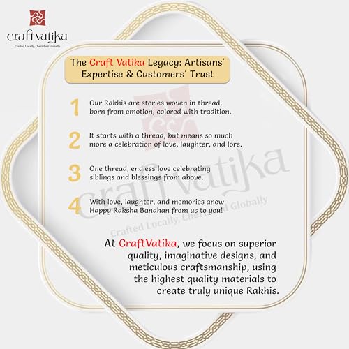 CraftVatika Rakhi for Brother Set of 2 with Fridge Magnet Gift Floral Kundan Rakhis for Bhaiya Bhai Boy Men Raksha Bandhan Designer rakhi Meenakari Rakhi, Raki with Fridge Magnet Gift