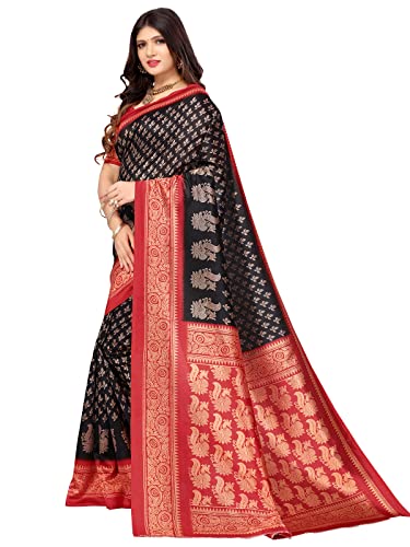 SIRIL Women's Printed Silk Saree with Blouse
