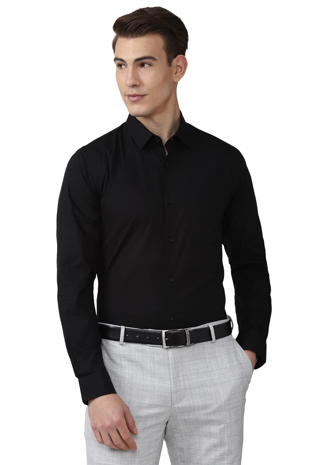Peter England Men's Everyday Solid Slim Fit Full Sleeve Formal Shirt | Cotton-Rich