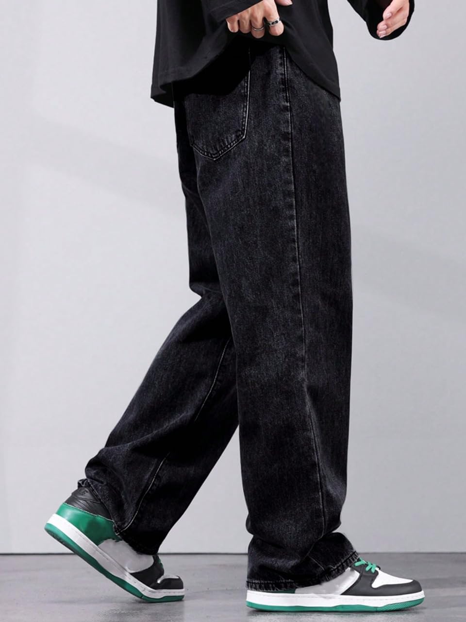 dockstreet Men Baggy Denim Jeans in Pure 100% Cotton Denim || Stretchable (Jet Black) and Stretchable (Colored) Jeans || Unisex Designs||Jeans||
