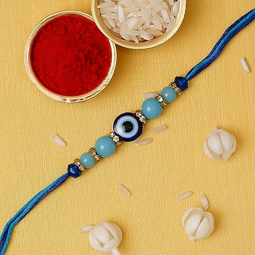 Dreamica Rakhi for Brother, Designer Rakhi With Lord Ganesha Idol, Keychain, Greeting Card And Tilak Set Combo | Best Rakhi Gift for Brother | Best Rakhi For brother with Gift