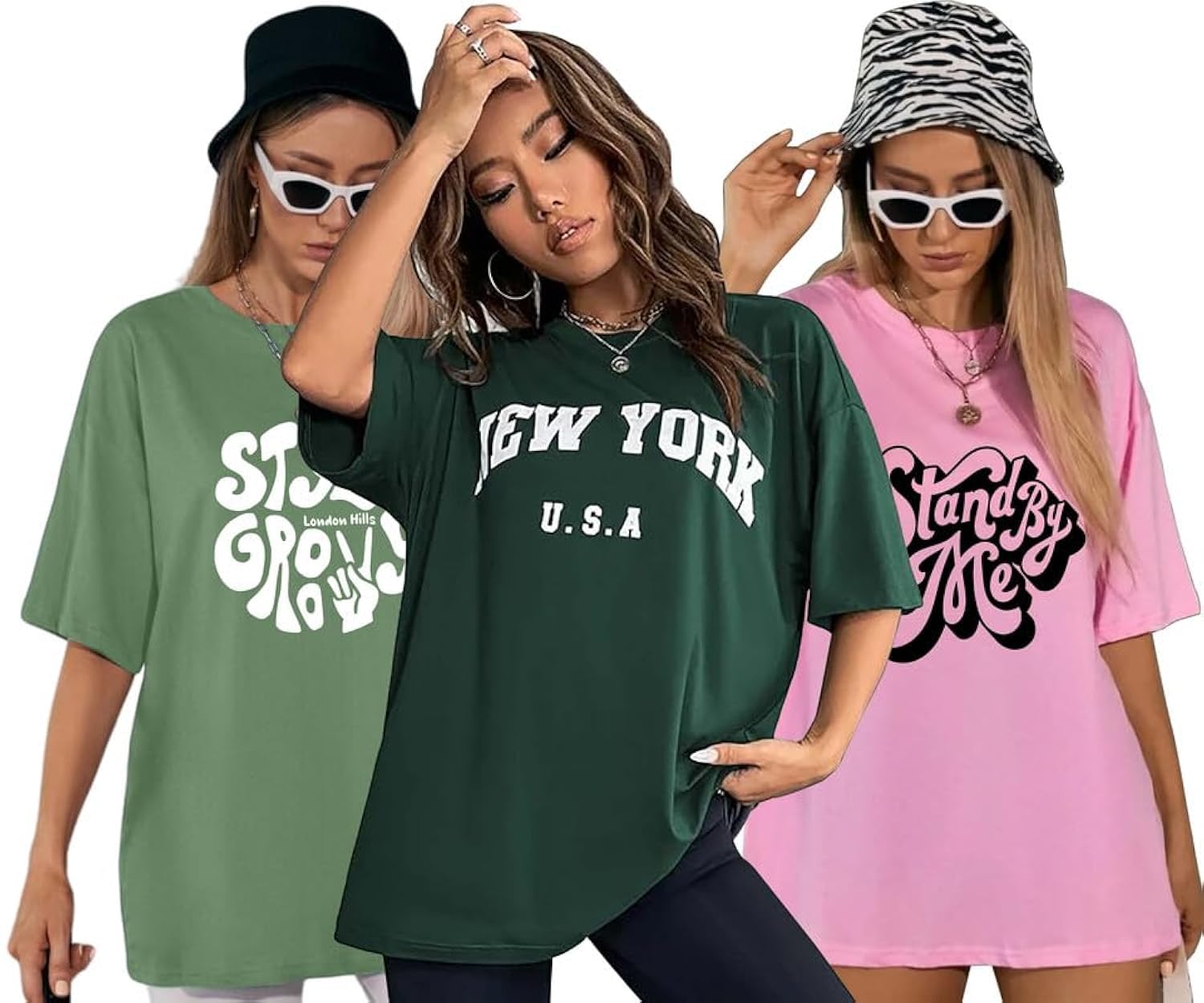 London Hills Women's Cotton Oversized Fit T-Shirt