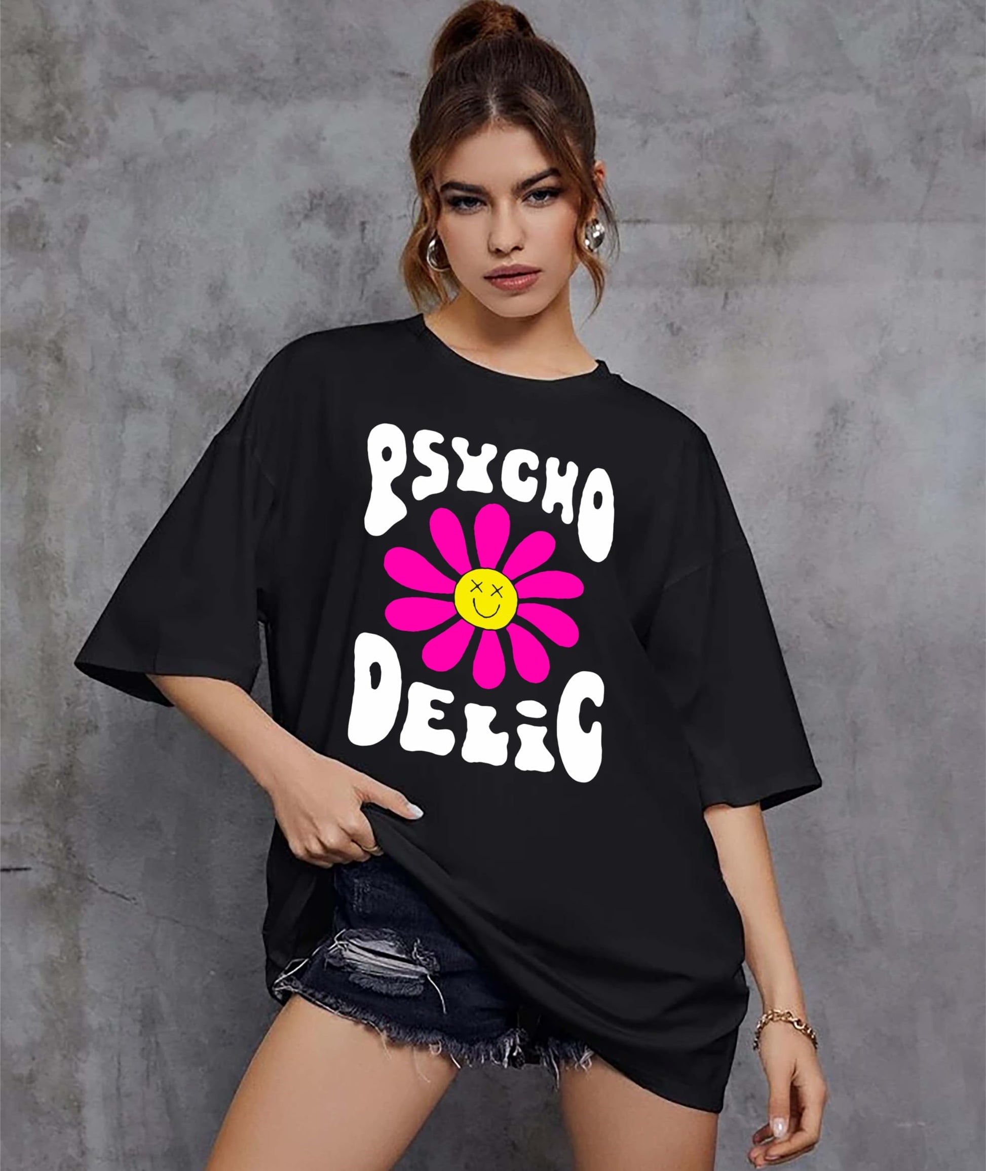 London Hills Women's Cotton Oversized Fit T-Shirt