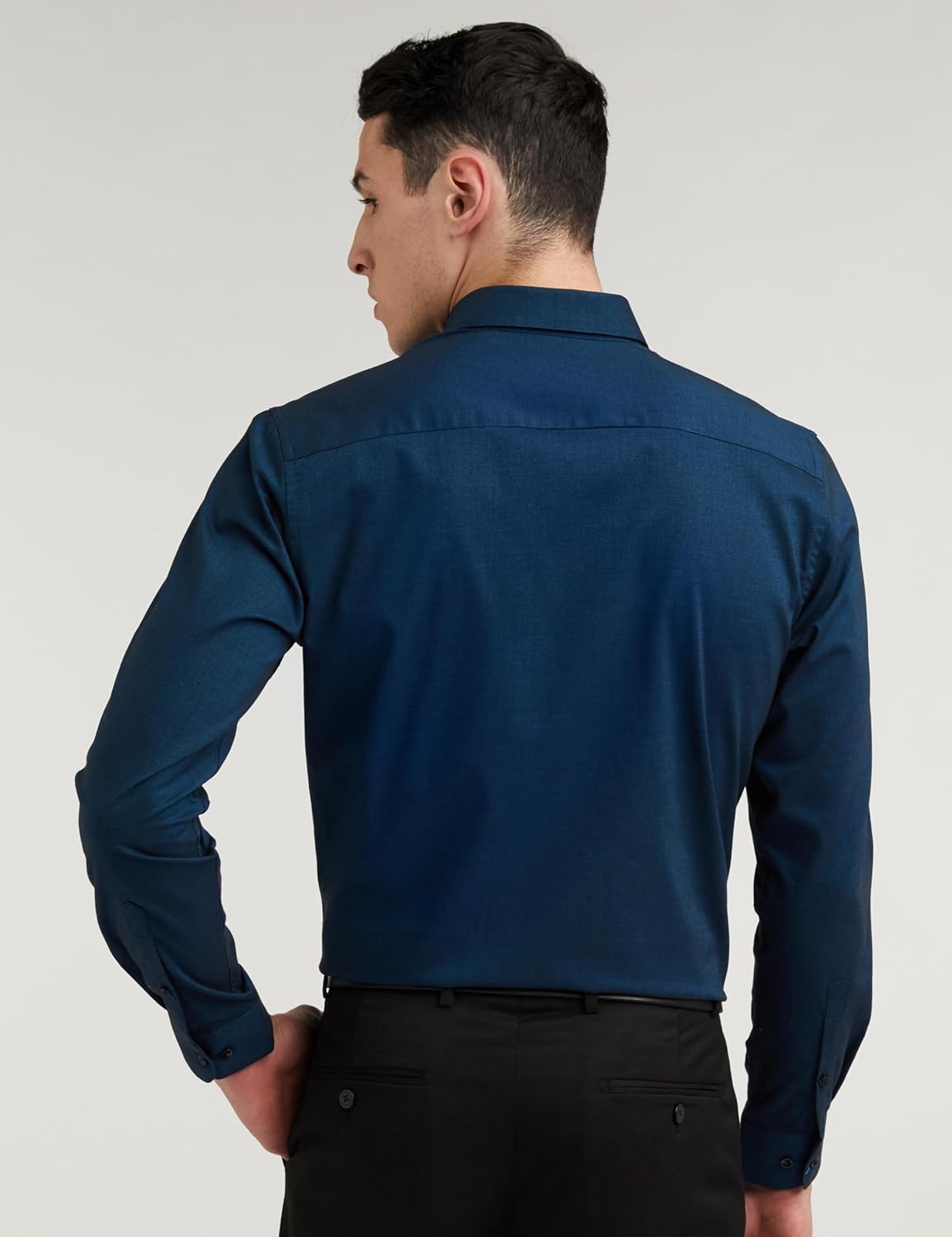 Peter England Men's Everyday Solid Slim Fit Full Sleeve Formal Shirt | Cotton-Rich