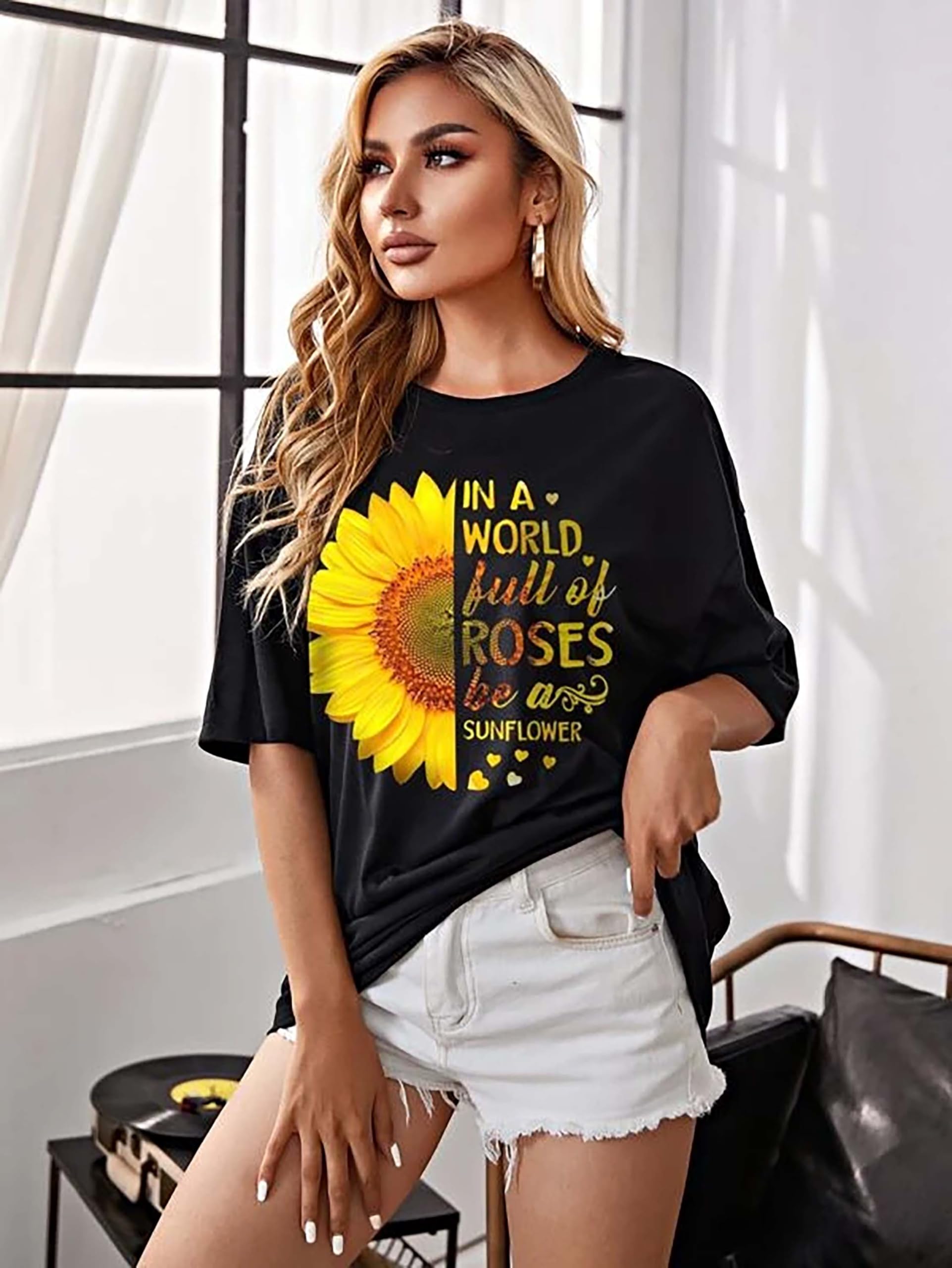 London Hills Women's Cotton Oversized Fit T-Shirt