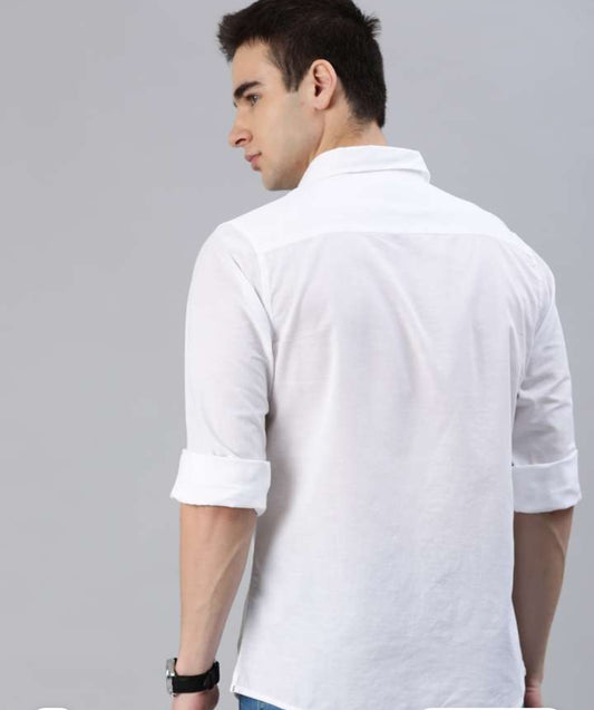 White solid men's shirt